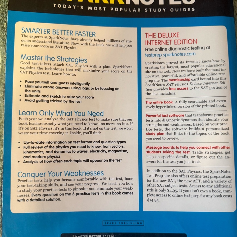 SparkNotes SAT Physics Study Guide - Picture 2 of 2